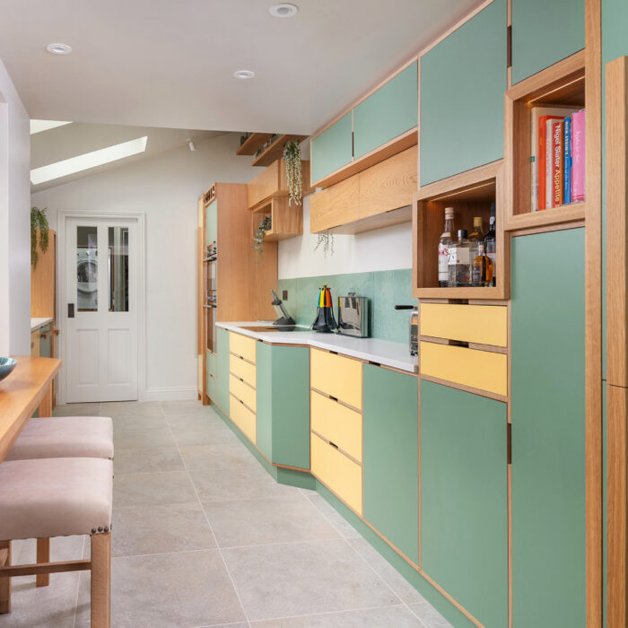 End Grain Birch Ply and Oak Kitchen