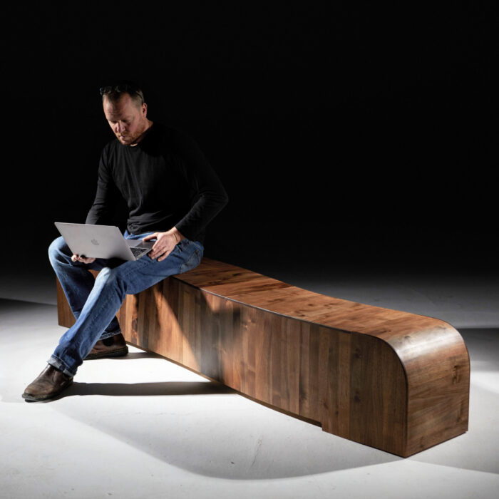The Gallery Bench in Cross Grain American Black Walnut