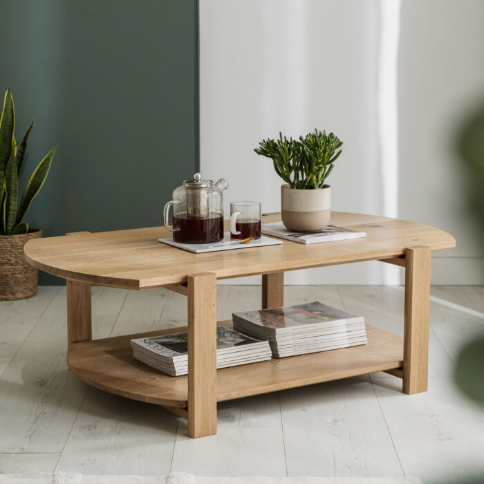 Pennywell – Oak Coffee Table With Shelf